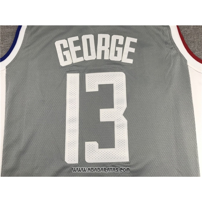 Camiseta Los Angeles Clippers Paul George #13 Earned 2020-21 Gris